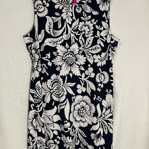 Vince Camuto Navy and White Floral Top